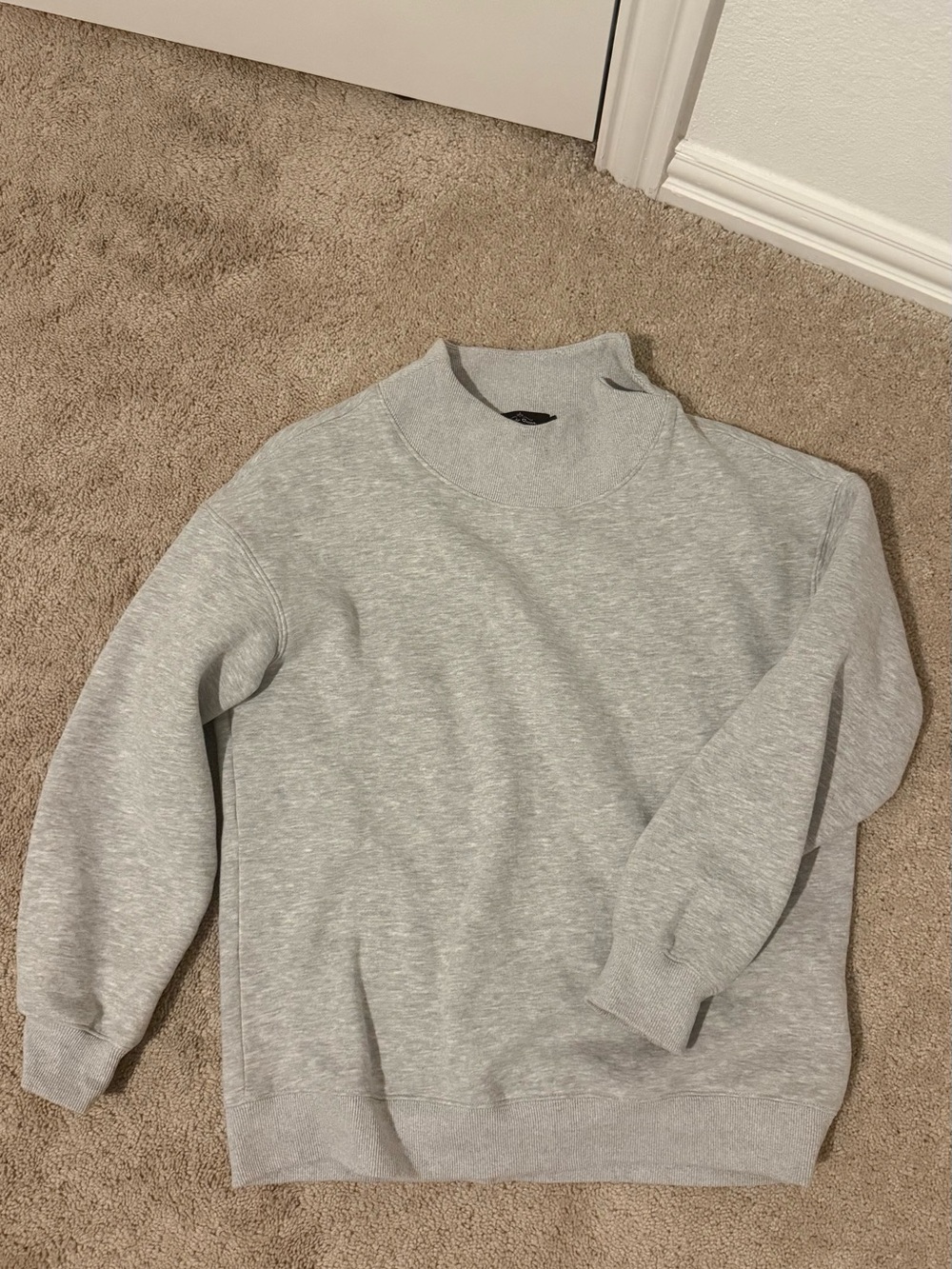 Grey heather mock neck